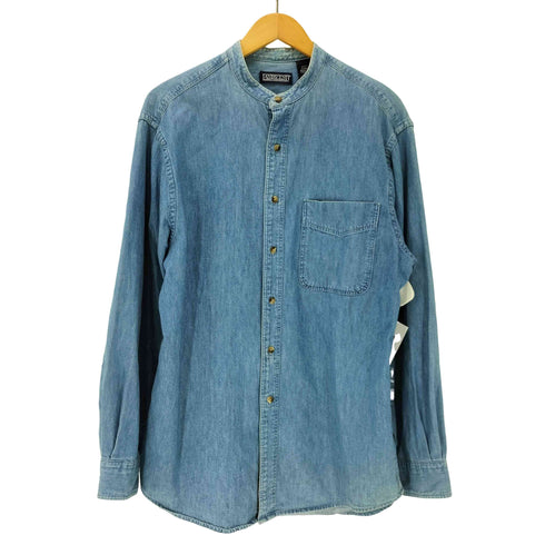 ランズエンド LANDS END 90-00S バンドカラー L/S デニム シャツ メンズ import:M